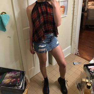 Plaid dress top // Never worn!